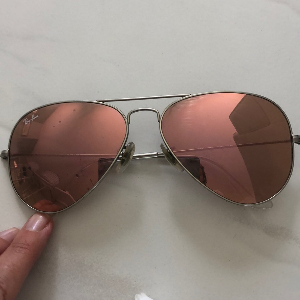 Ray Ban aviators silver with pink mirror lenses